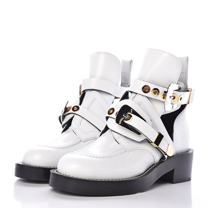 Balenciaga Brushed Calfskin Ceinture Ankle Boots 35 White 2 of 8