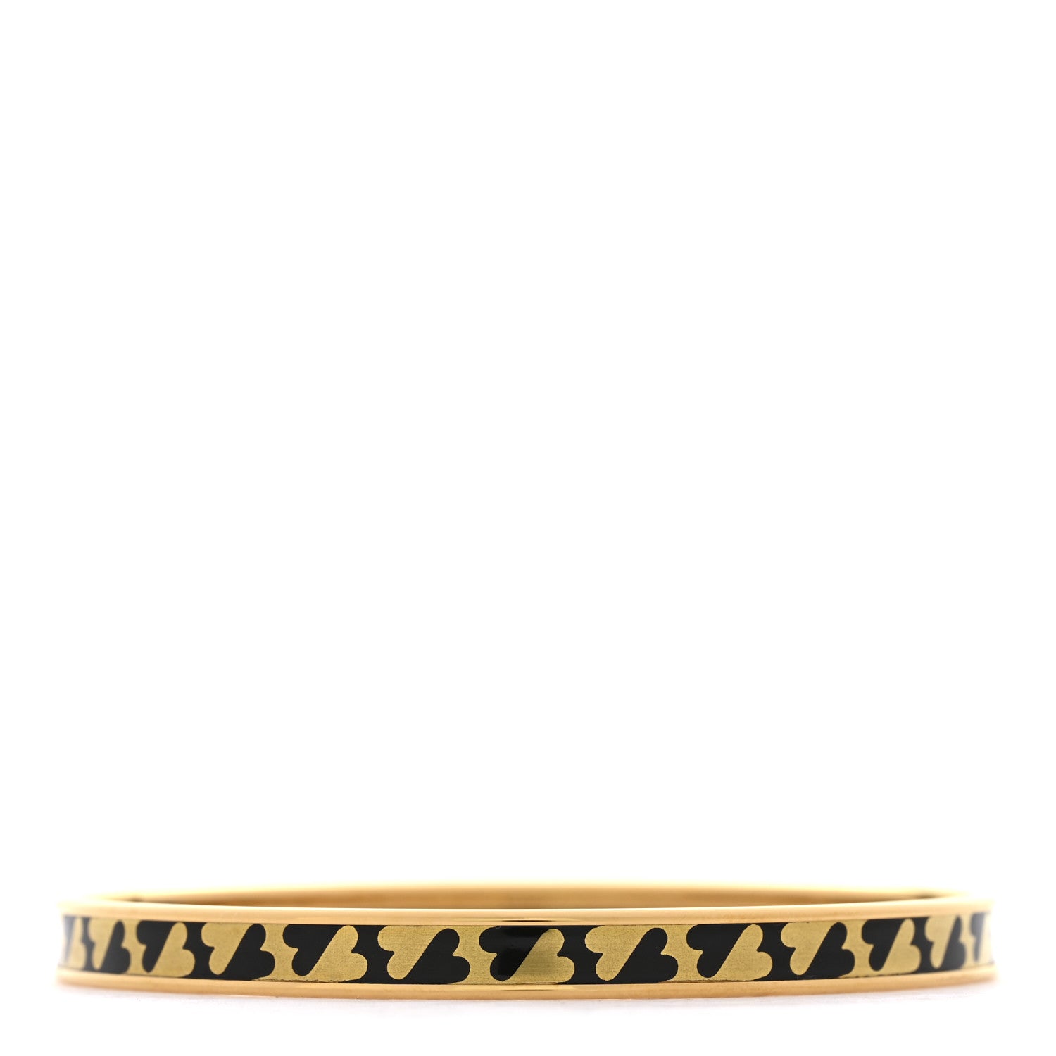 Hermes Enamel Printed Extra Narrow Cartes A Jouer Bracelet 62 Or Black 3 of 6