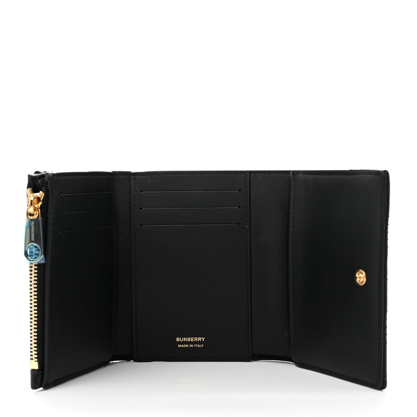 Lambskin Quilted Small Lola Folding Wallet Black