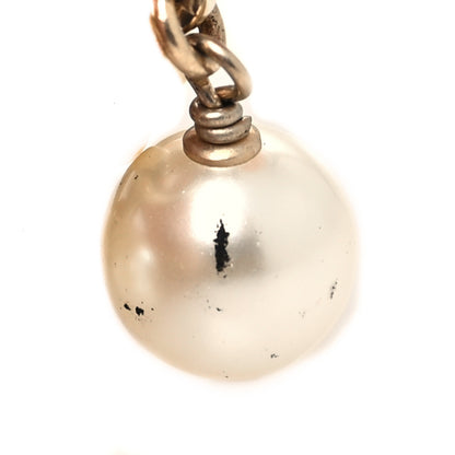 Chanel Crystal Pearl Perfume Bottle CC Charm Bracelet Gold White 6 of 6