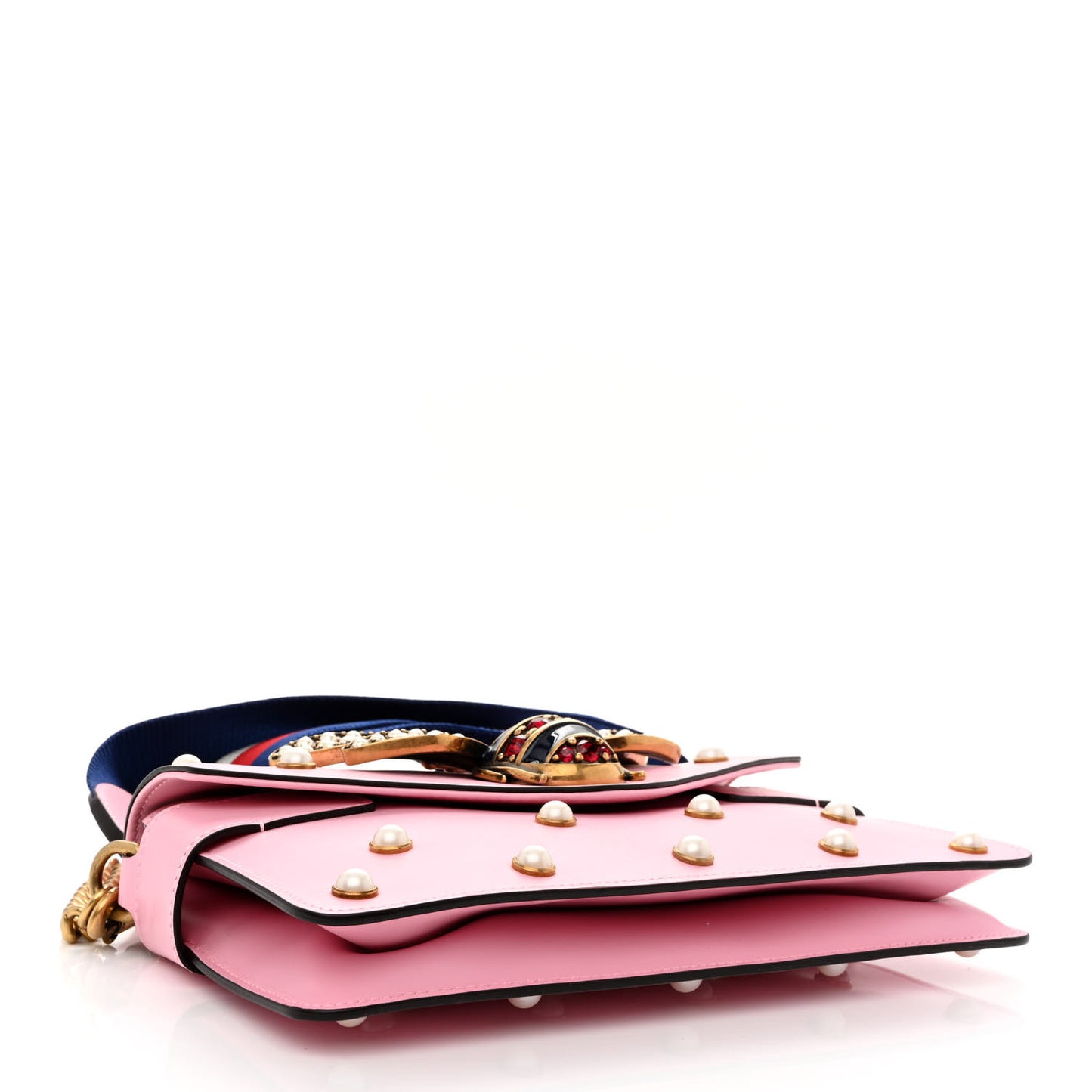 Nappa Pearl Studded Mini Queen Margaret Broadway Shoulder Bag Sugar Pink