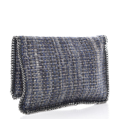 Stella McCartney Woven Boucle Fold Over Falabella Clutch Blue 3 of 11
