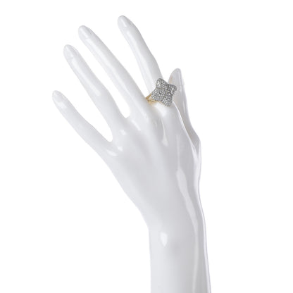 David Yurman 18K Yellow Gold Pave Diamond 23mm Quatrefoil Ring 54 7 2 of 6