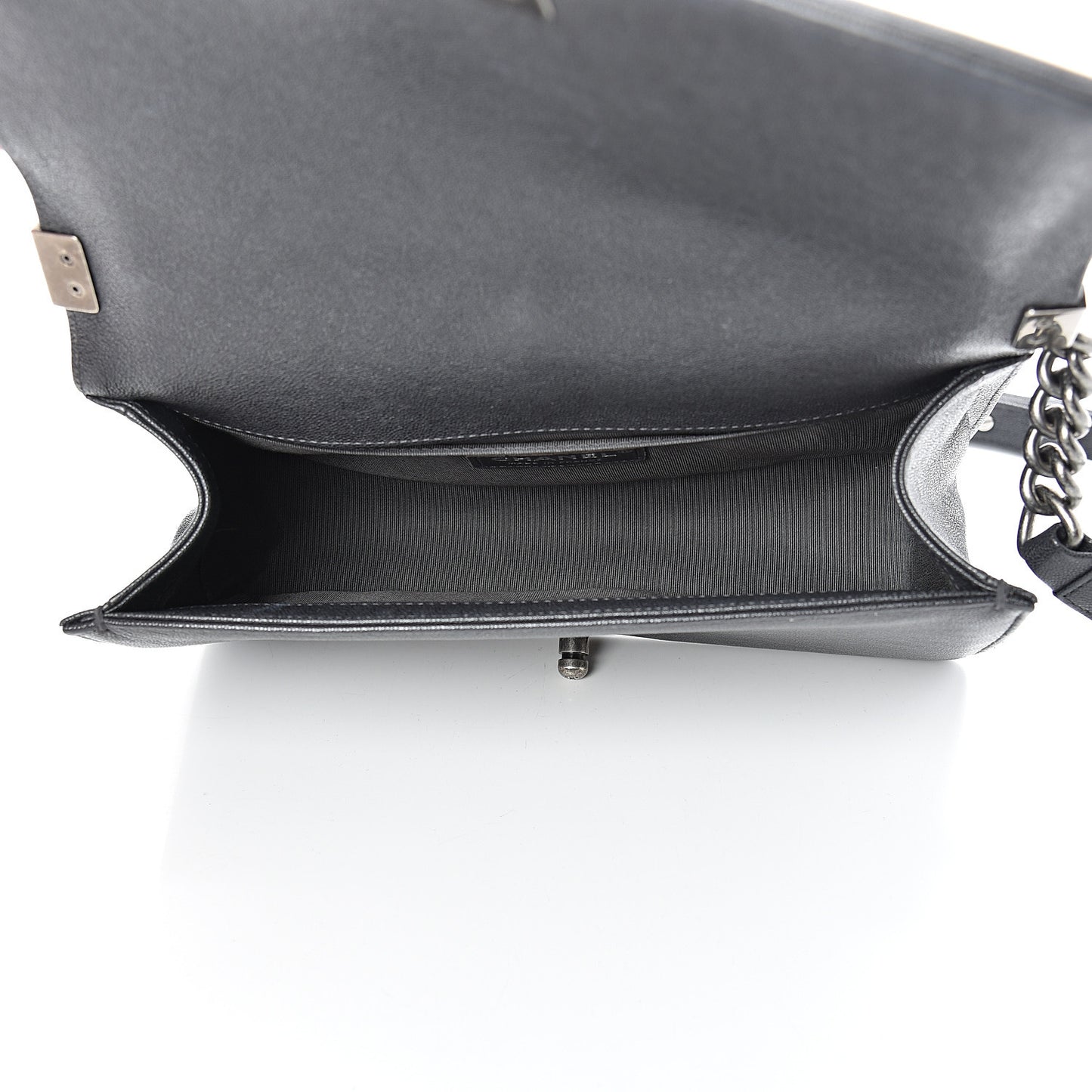 Caviar Quilted Medium Boy Flap Anthracite