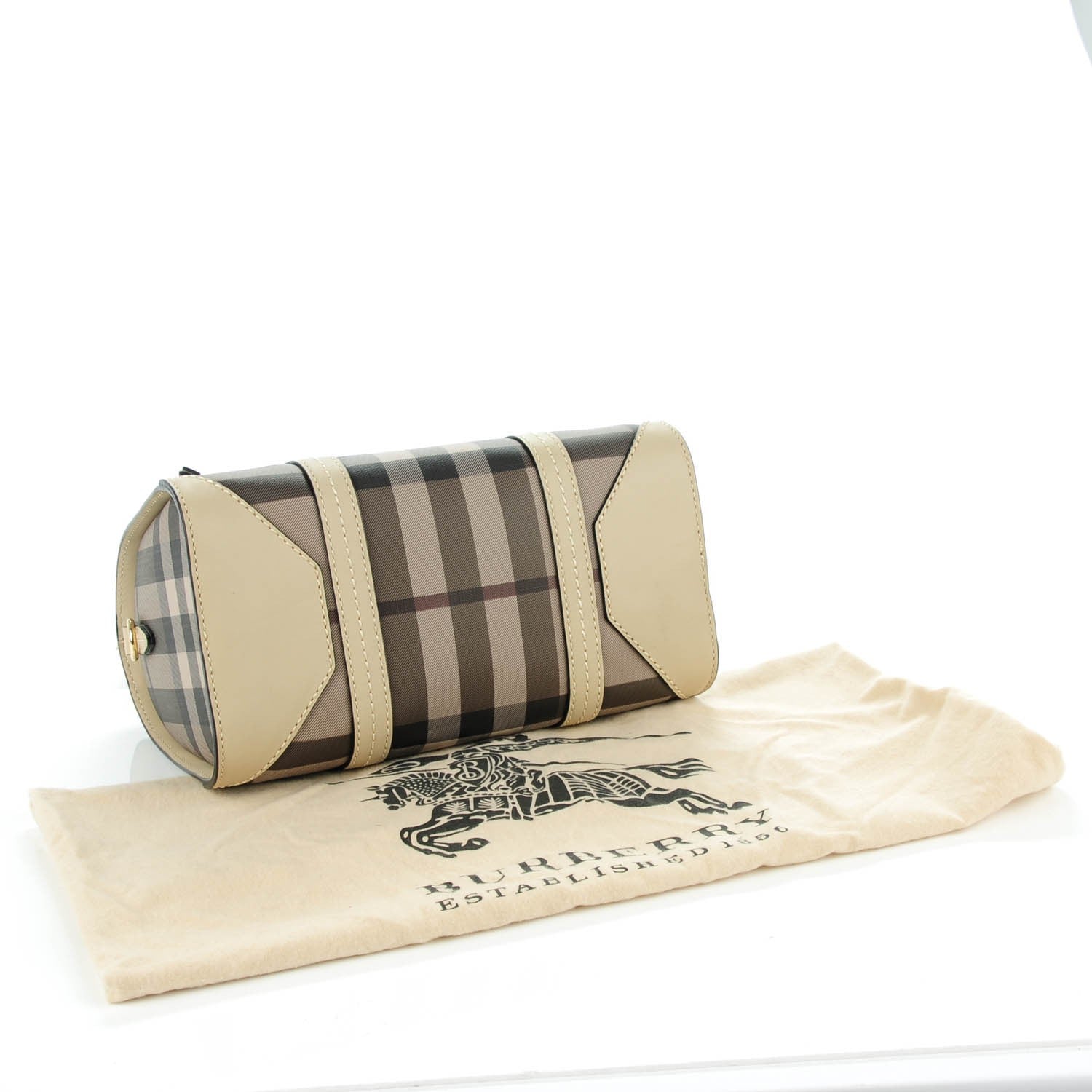 Burberry Smoked Check Small Chester Bowling Bag Trench 4 of 7