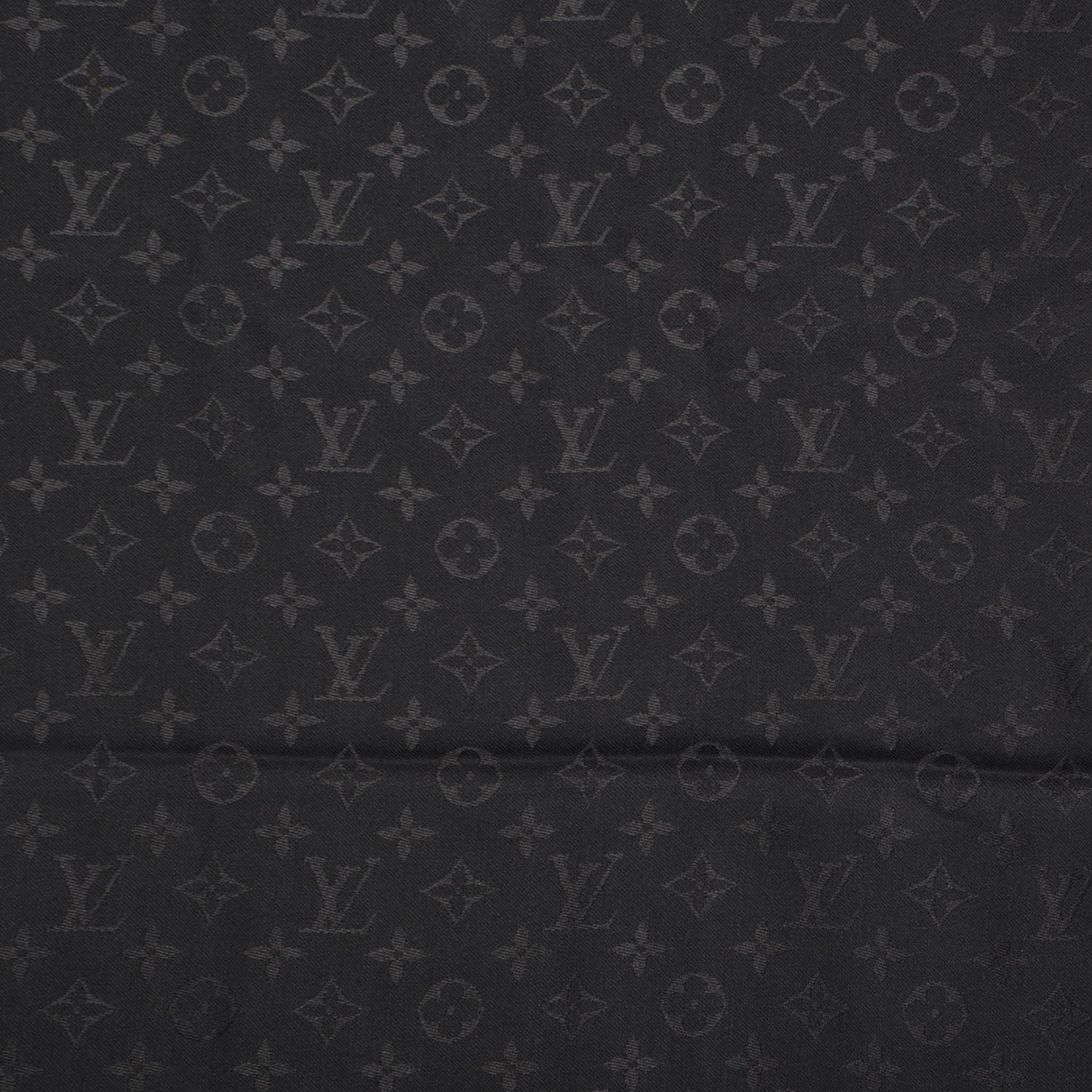 Louis Vuitton Silk Wool Monogram Shawl Black 1 of 5