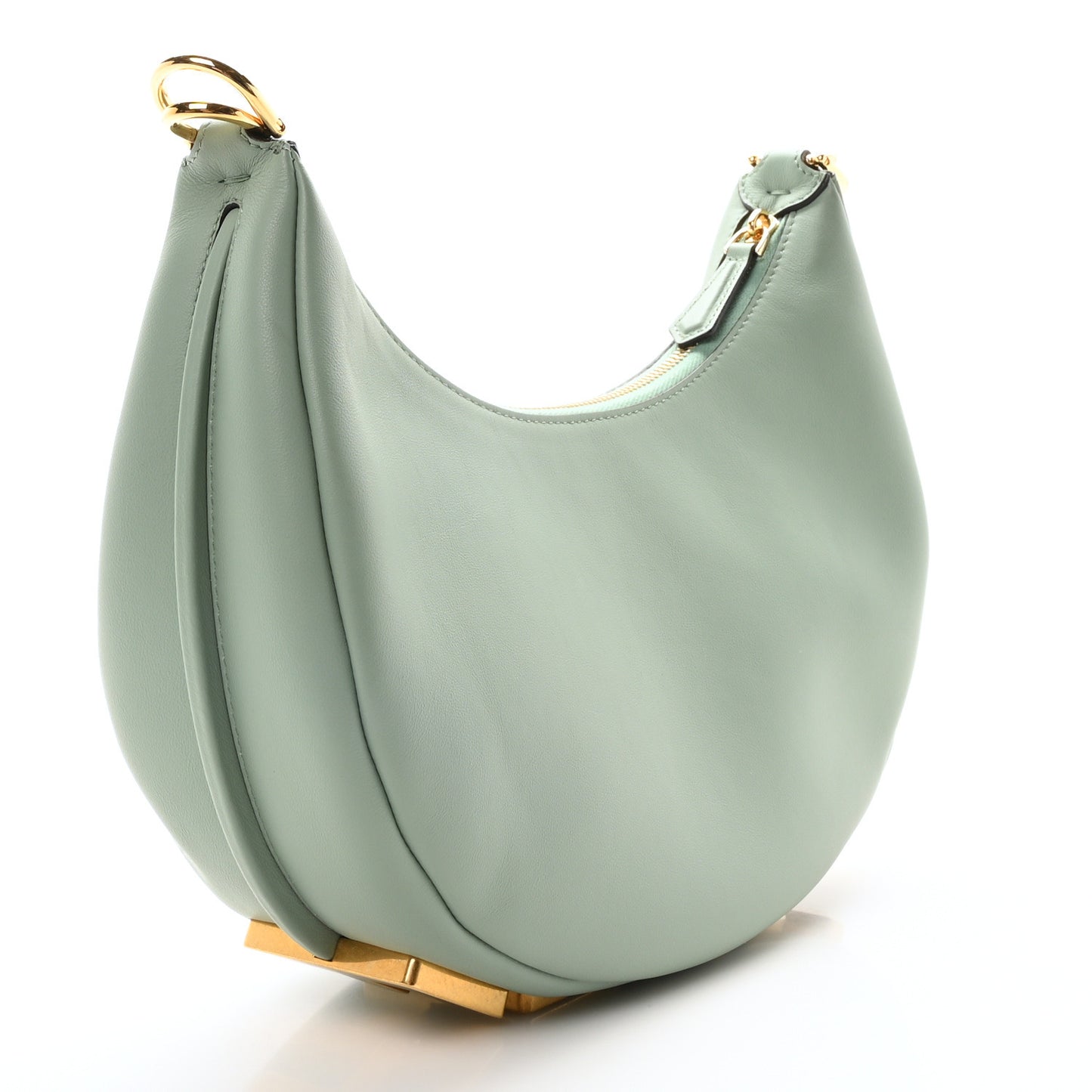 Vitello Grace Matte Small Fendigraphy Hobo Bag Menta