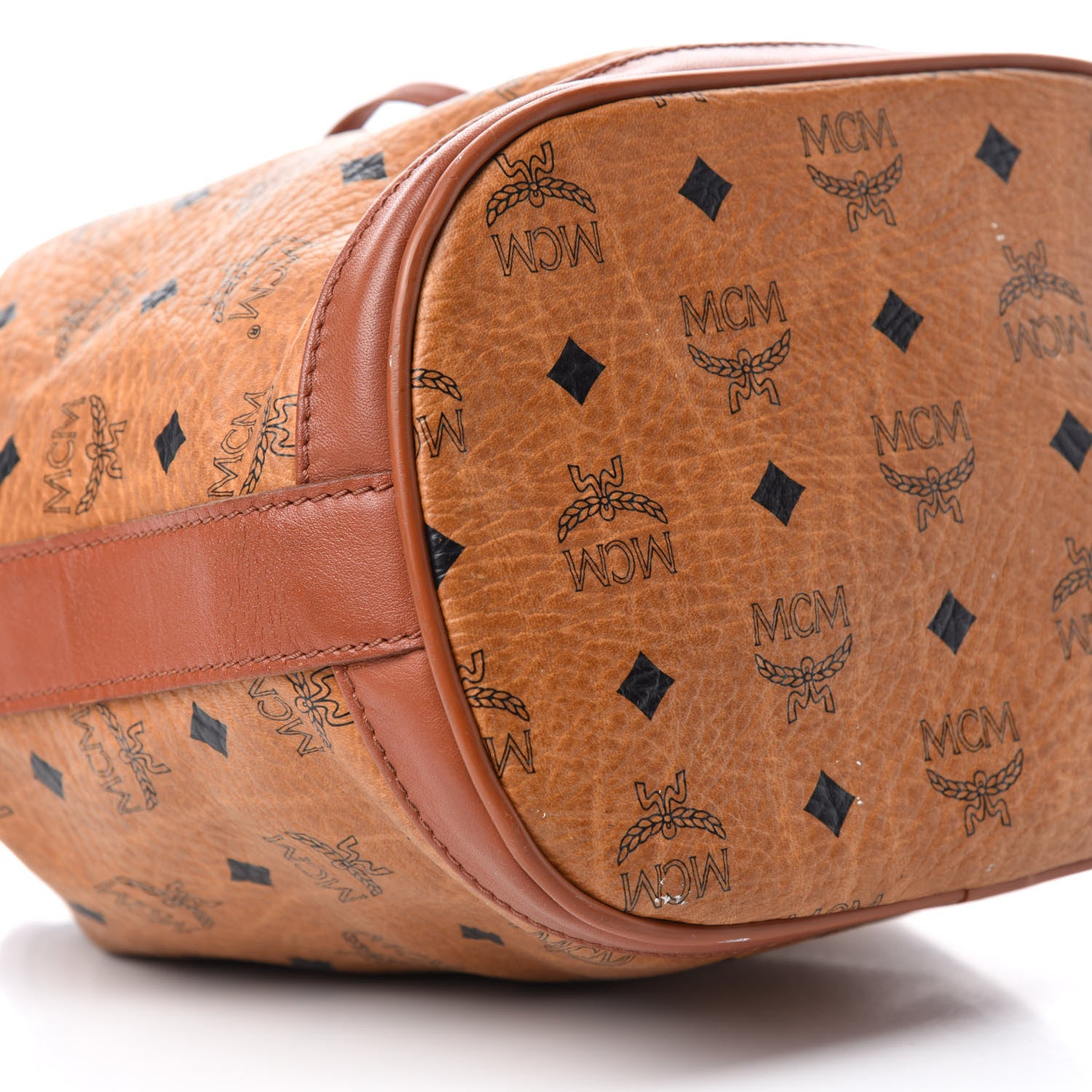 MCM Visetos Drawstring Bag Cognac 6 of 9