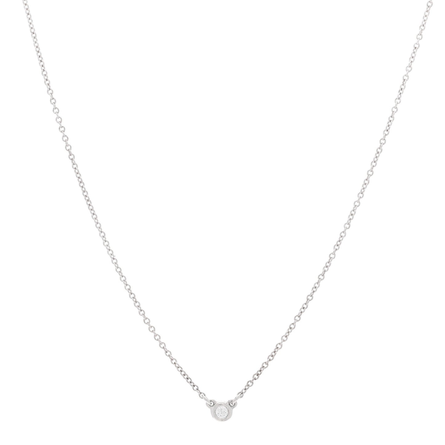 Sterling Silver Diamond .03ct Elsa Peretti Diamonds by the Yard Pendant Necklace