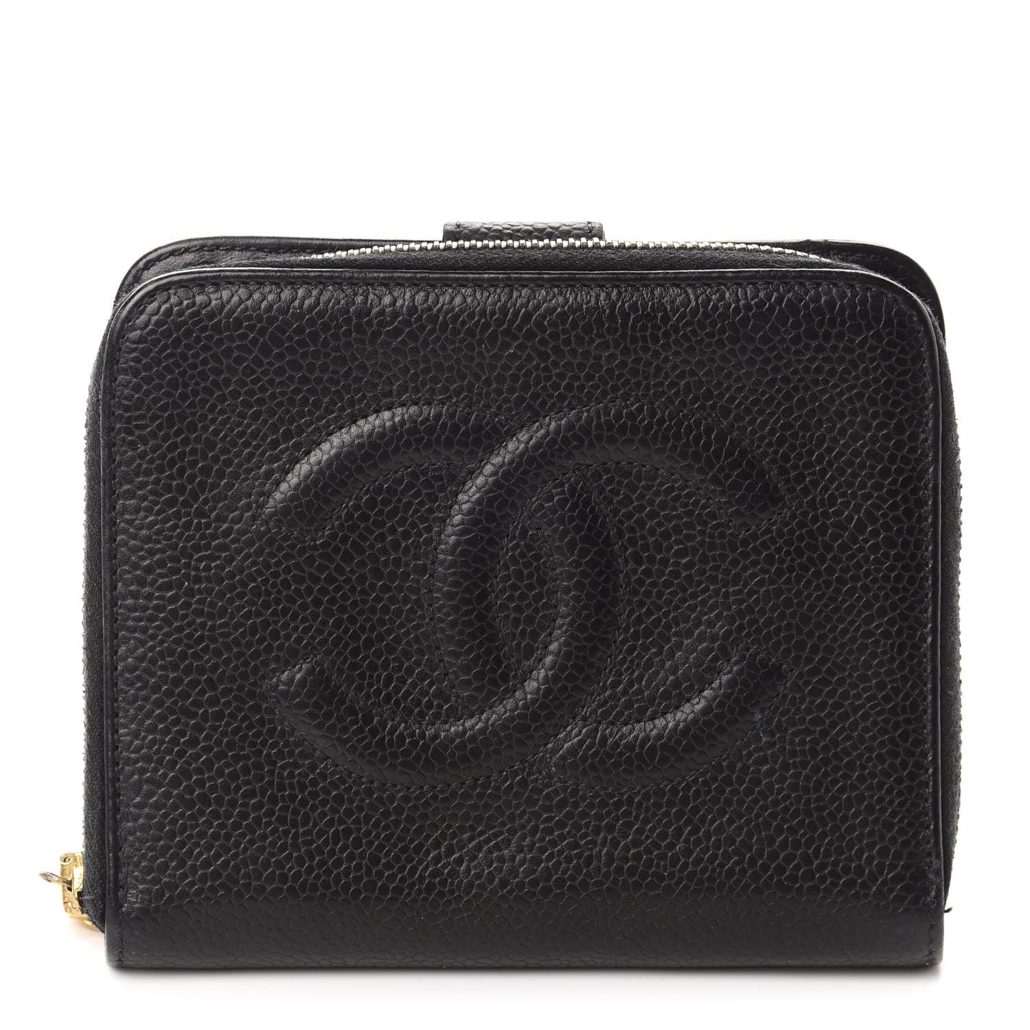 Chanel Caviar Timeless CC Compact French Wallet Black 1 of 14