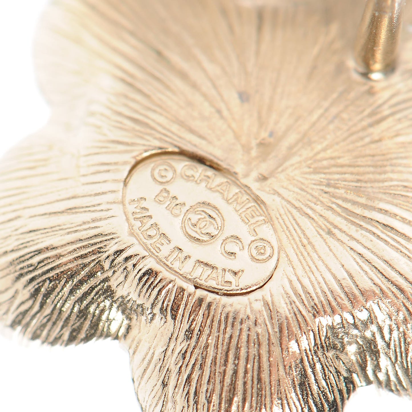 Pearl CC Flower Earrings Gold