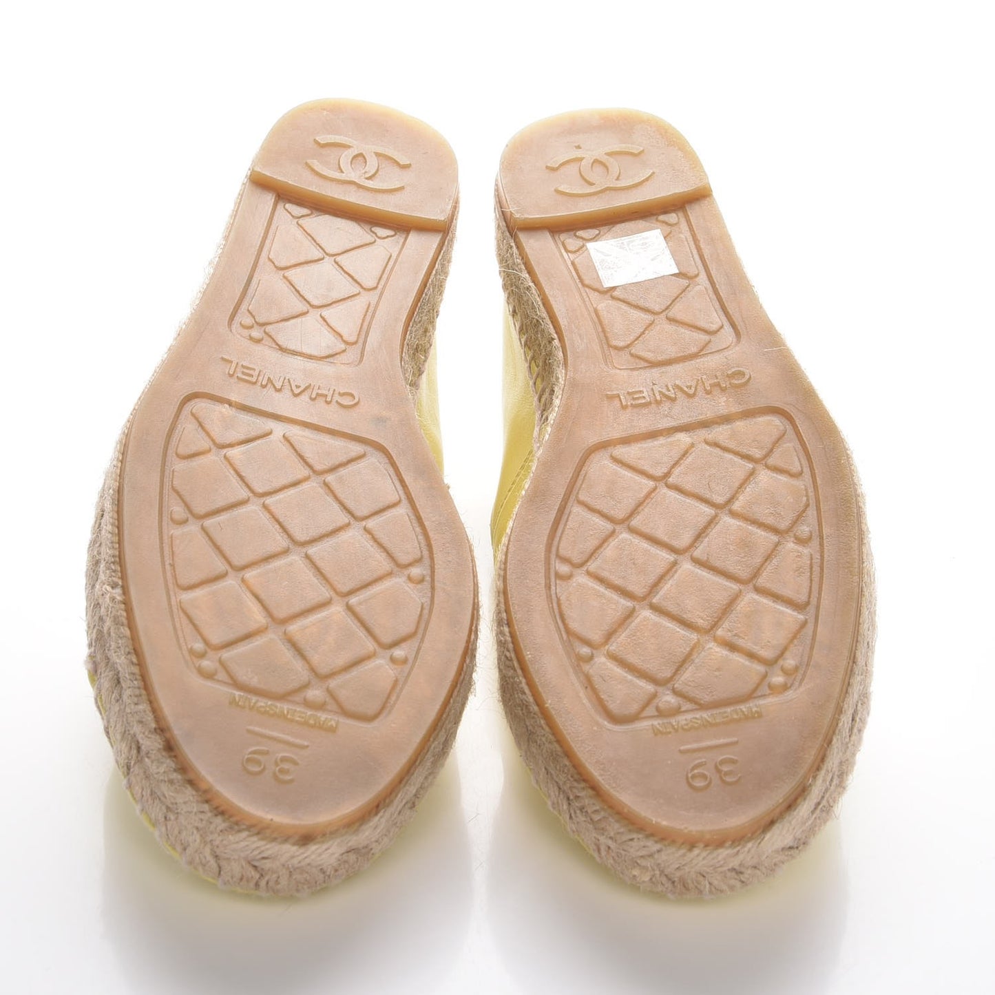 Lambskin CC Espadrilles 39 Yellow