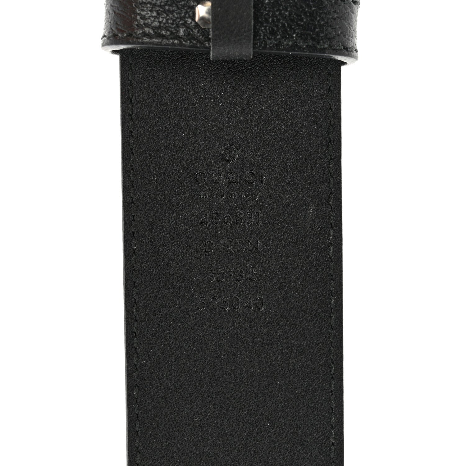 Gucci Textured Dollar Calfskin Nickel Double G 40mm Belt 85 34 Black 4 of 7