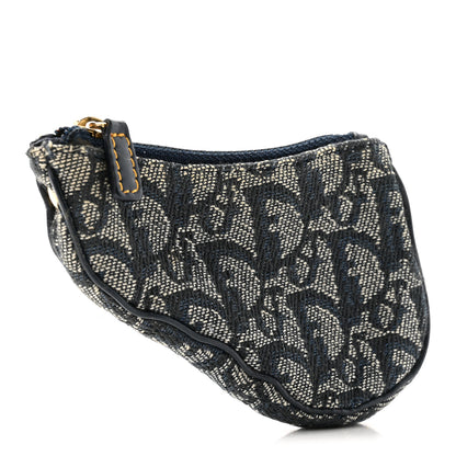 Christian Dior Monogram Saddle Coin Purse Navy 6 of 27