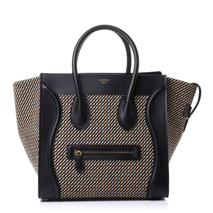 Celine Twill Smooth Calfskin Mini Luggage Dune Black 1 of 14