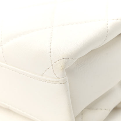 Chanel Lambskin Quilted Small CC Crystal Logo Chain Flap White 11 of 20