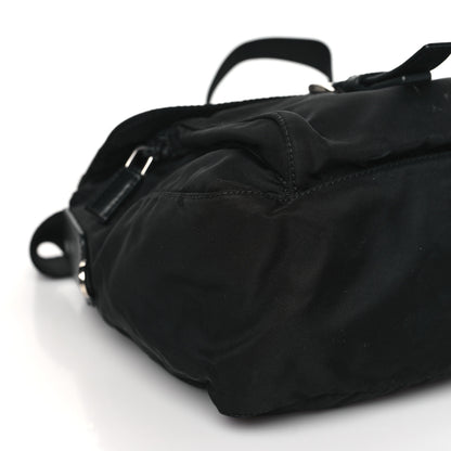 Prada Nylon Vela Saffiano Single Buckle Messenger Shoulder Bag Black 7 of 8