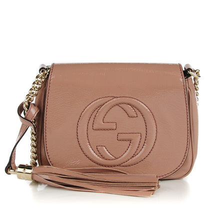 Gucci Patent Small Soho Flap Crossbody Dark Cipria 1 of 7