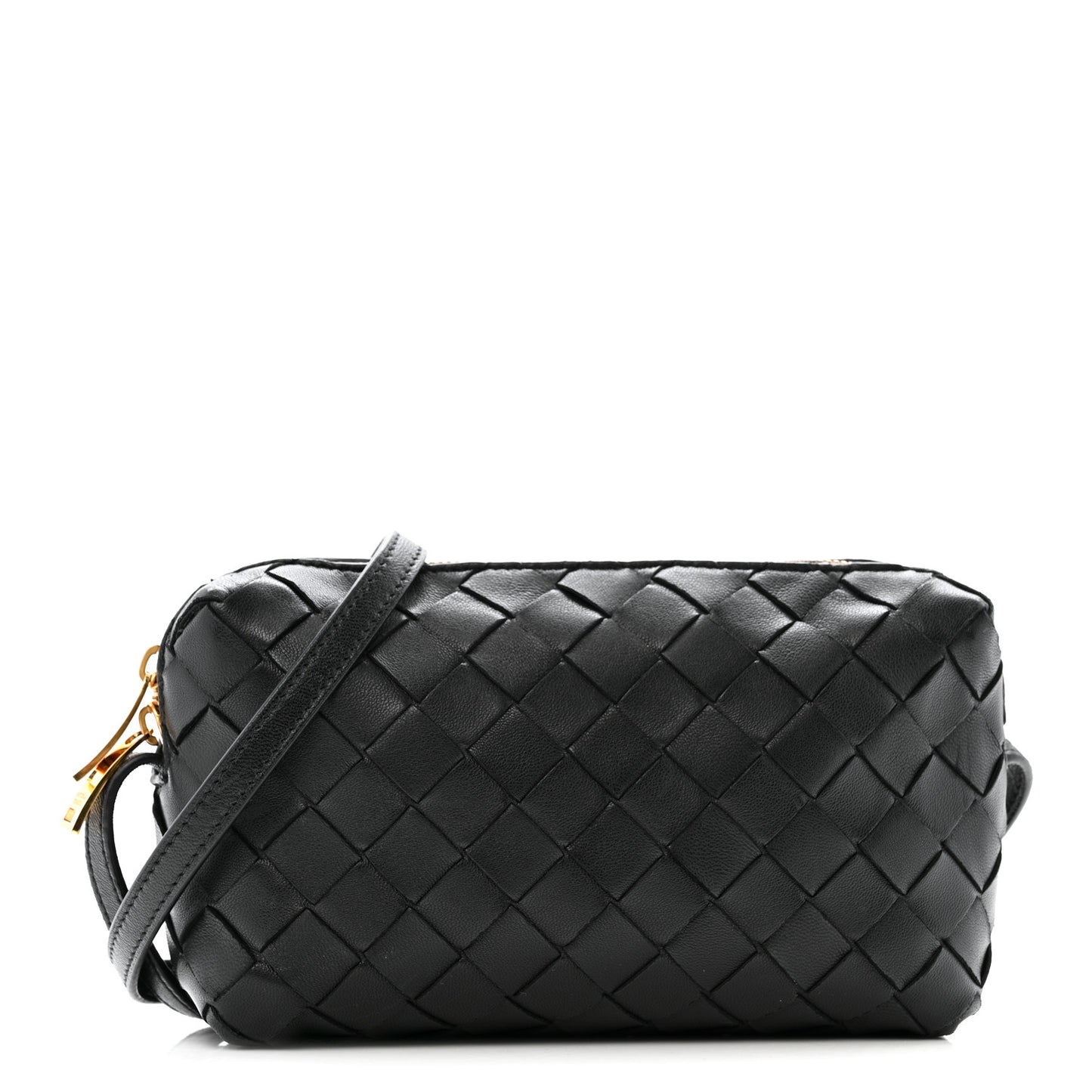 Nappa Intrecciato Mini Loop Camera Bag Black