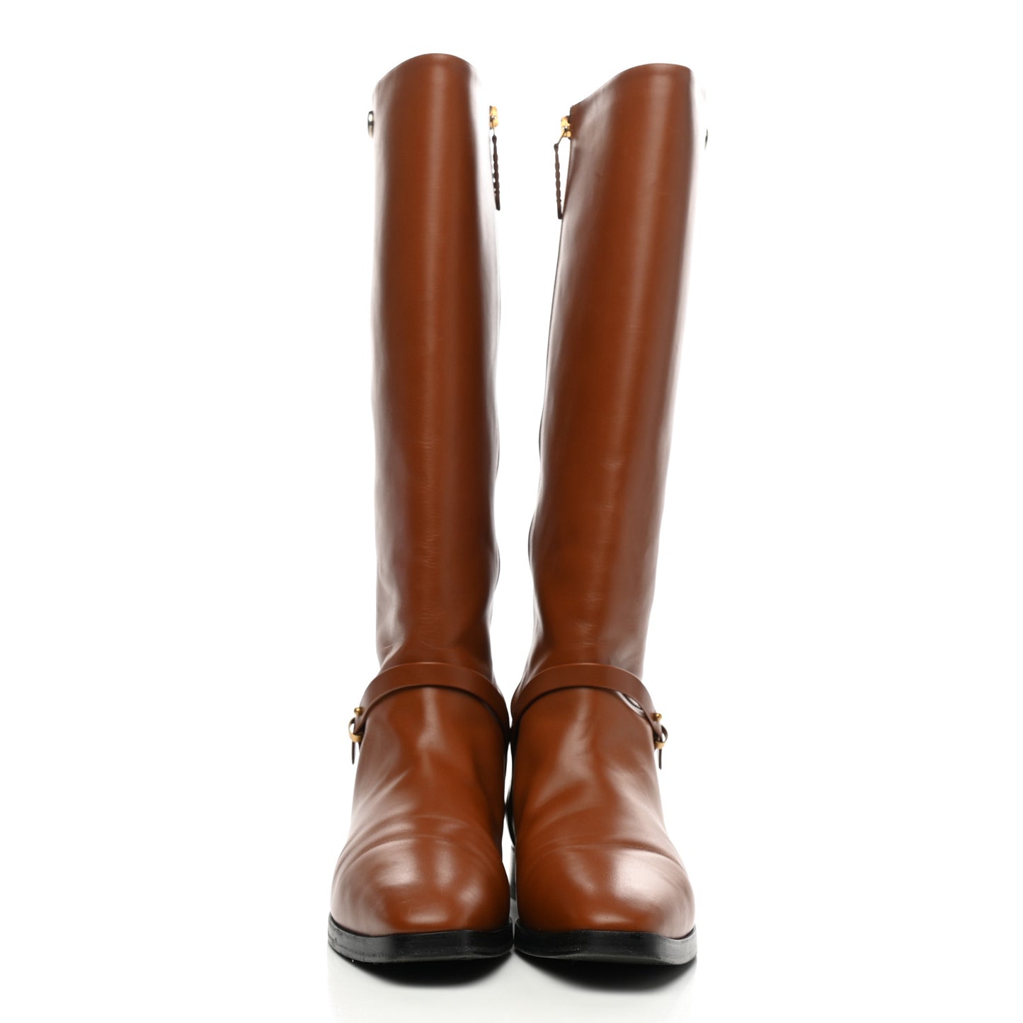 Calfskin Rosie Tall Riding Boots 40 Brown Papaya