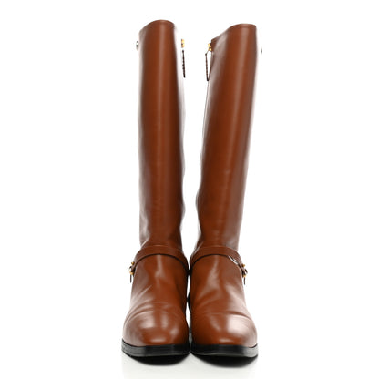Gucci Calfskin Rosie Tall Riding Boots 40 Brown Papaya 2 of 13