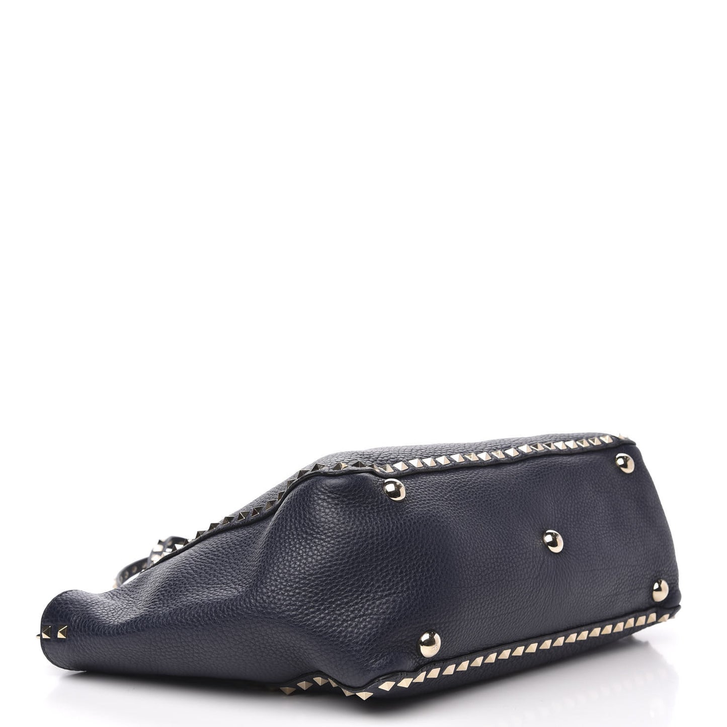 Pebbled Calfskin Medium Rockstud Tote Marine