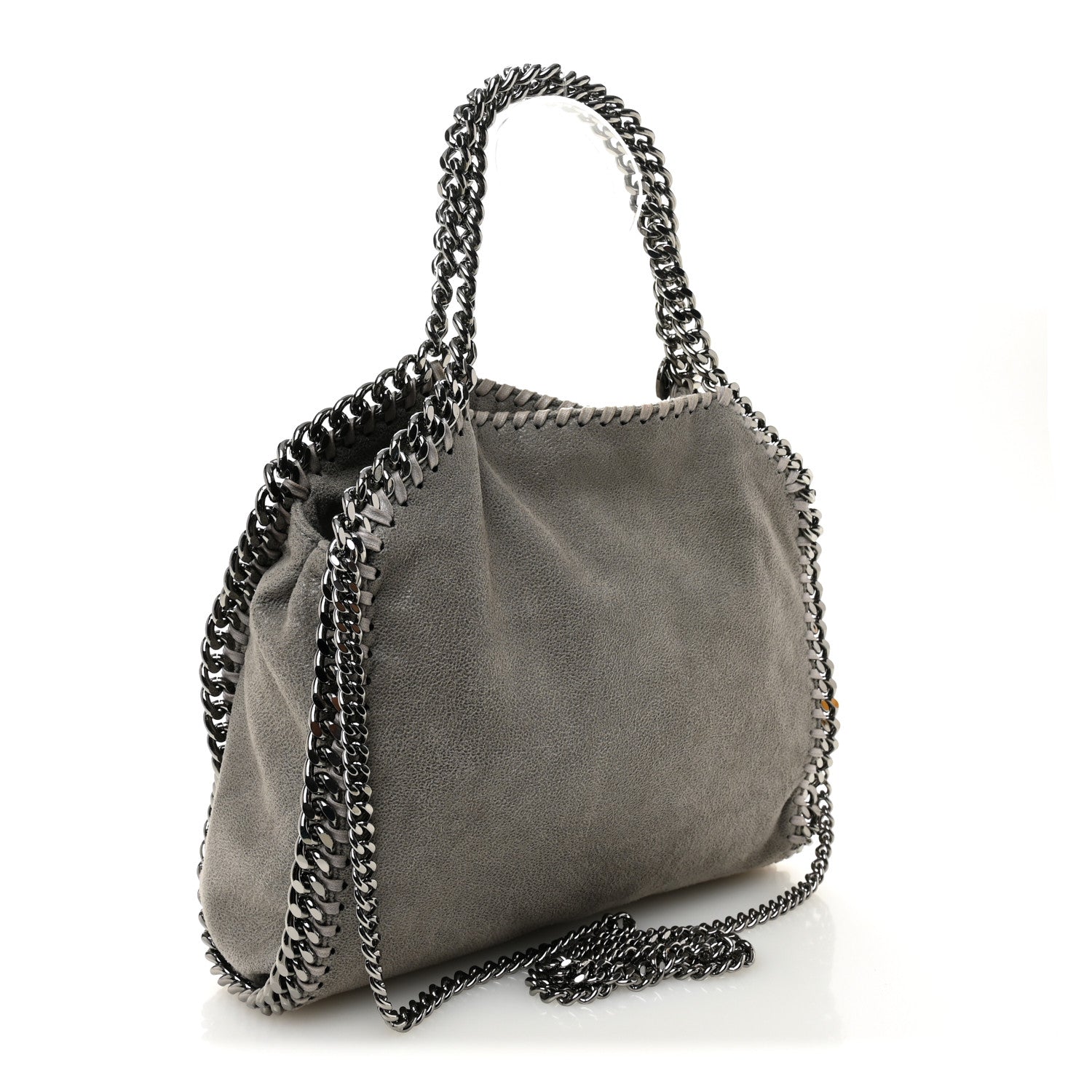 Stella McCartney Shaggy Deer Mini Falabella Fold Over Tote Light Grey 3 of 10