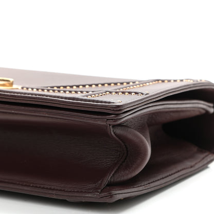 Christian Dior Calfskin Studded Medium Diorama Flap Bag Burgundy 8 of 8