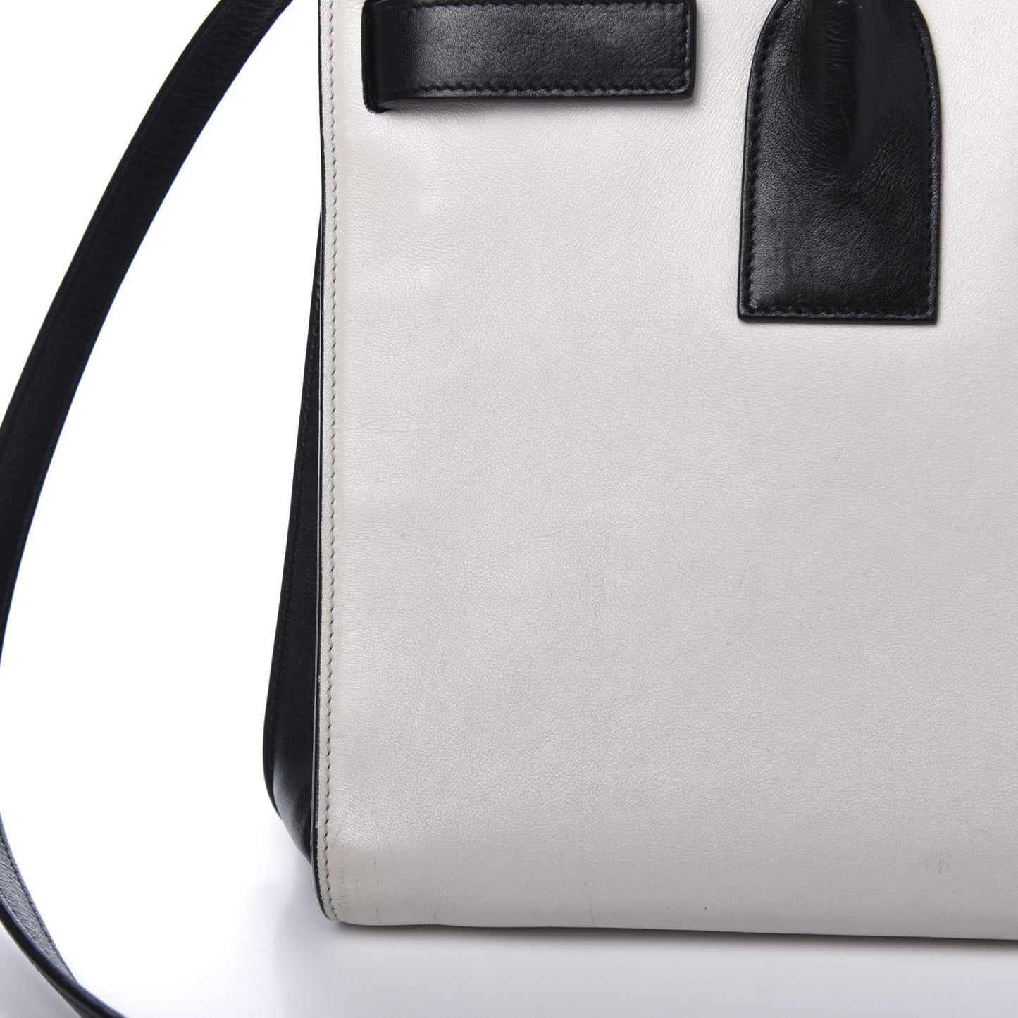 Calfskin Small Sac De Jour White Black
