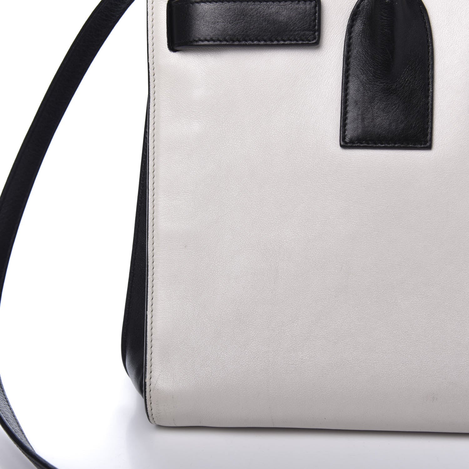 Saint Laurent Calfskin Small Sac De Jour White Black 13 of 18
