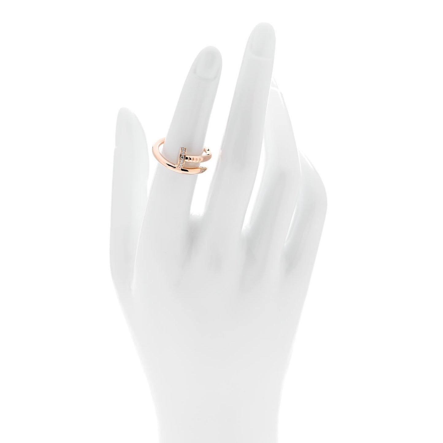 18K Pink Gold Diamond Juste Un Clou Ring 52 6