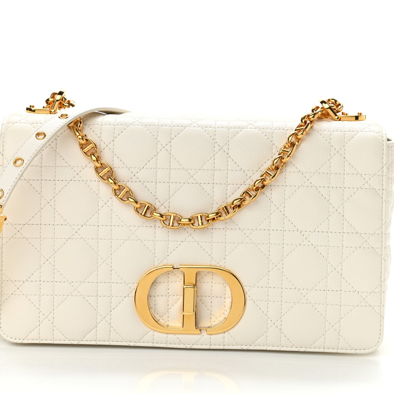 Christian Dior Lambskin Cannage Large Caro Bag Ivory 8 of 11