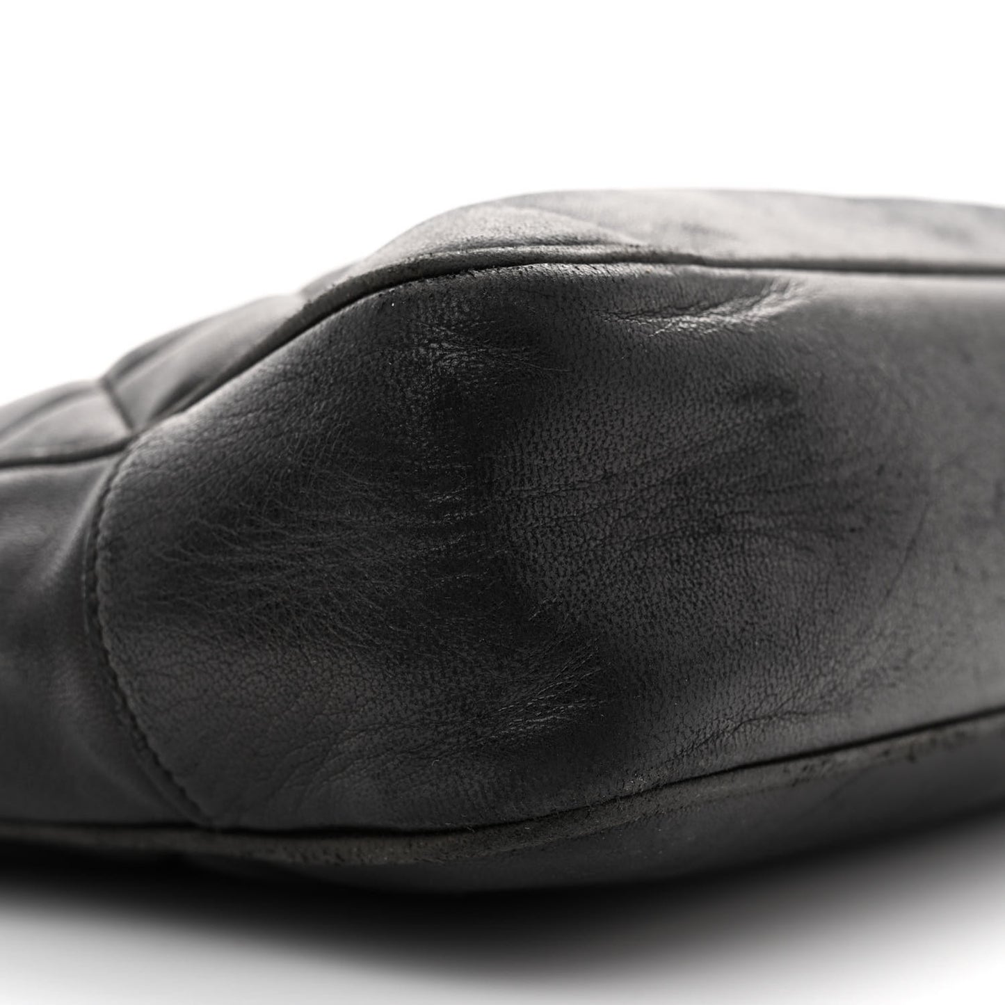 Lambskin Quilted Shopping Tote Black