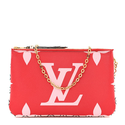 Louis Vuitton Monogram Giant Double Zip Pochette Rouge 1 of 12