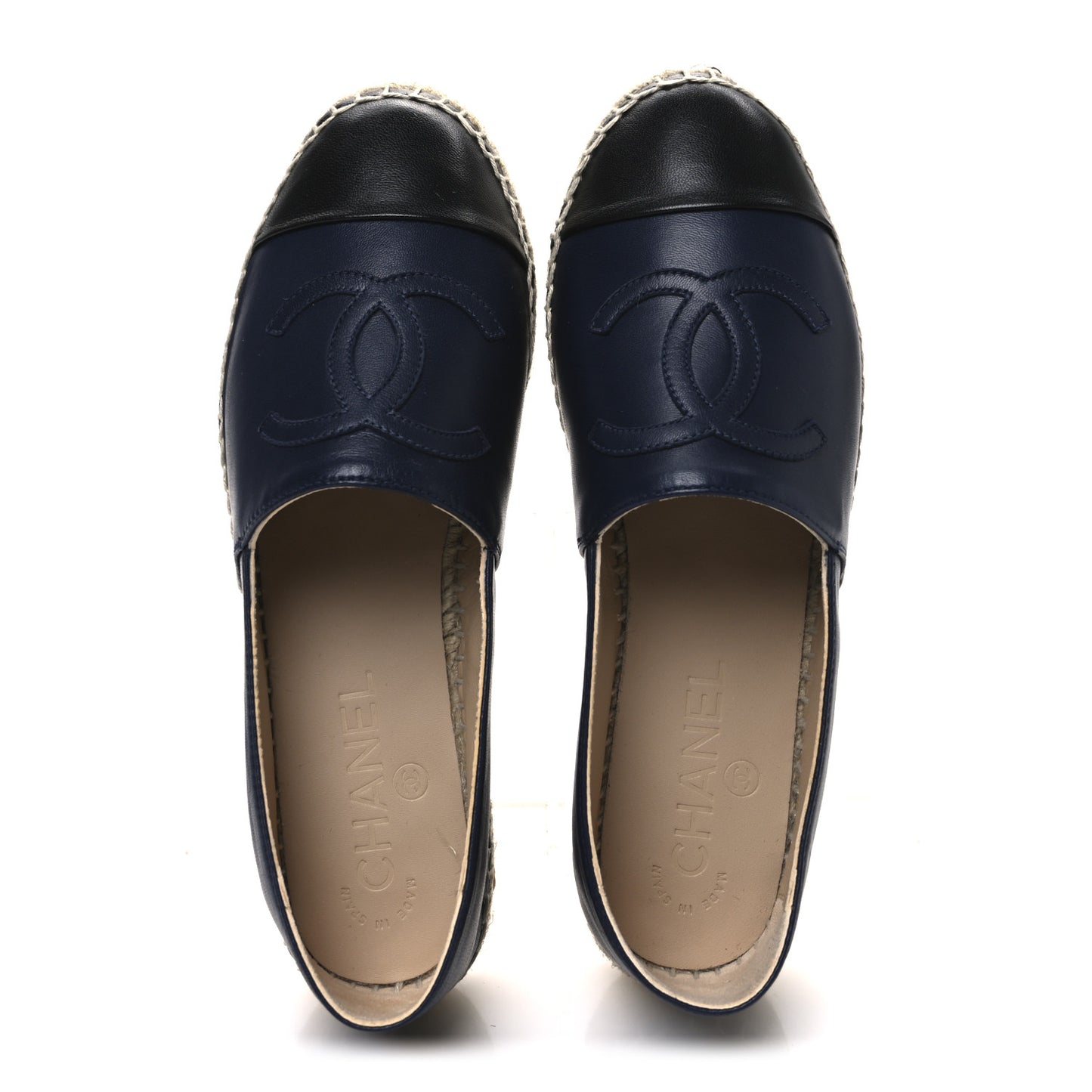 Lambskin CC Espadrilles 36 Navy Black