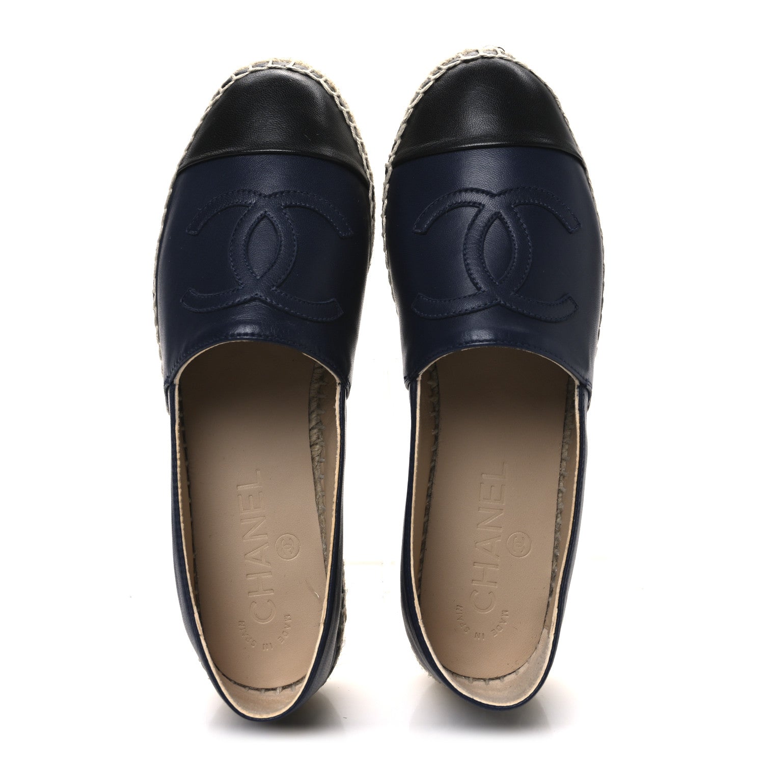 Chanel Lambskin CC Espadrilles 36 Navy Black 2 of 11