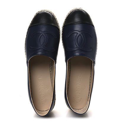 Chanel Lambskin CC Espadrilles 36 Navy Black 2 of 11
