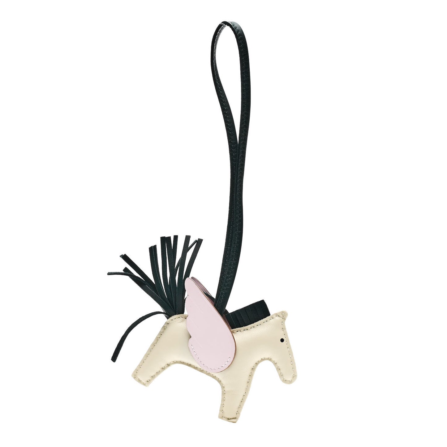 Milo Lambskin Grigri Rodeo Pegase Horse Bag Charm PM Craie Mauve Pale Vert Cypress