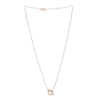 Hermes 18K Rose Gold Diamond Finesse Pendant Necklace 3 of 5
