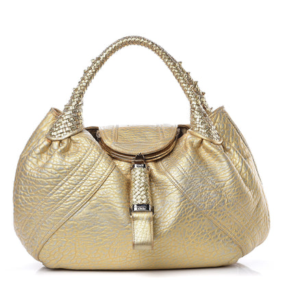 Fendi Nappa Nuvolata Bimetal Spy Oro Argento 1 of 13