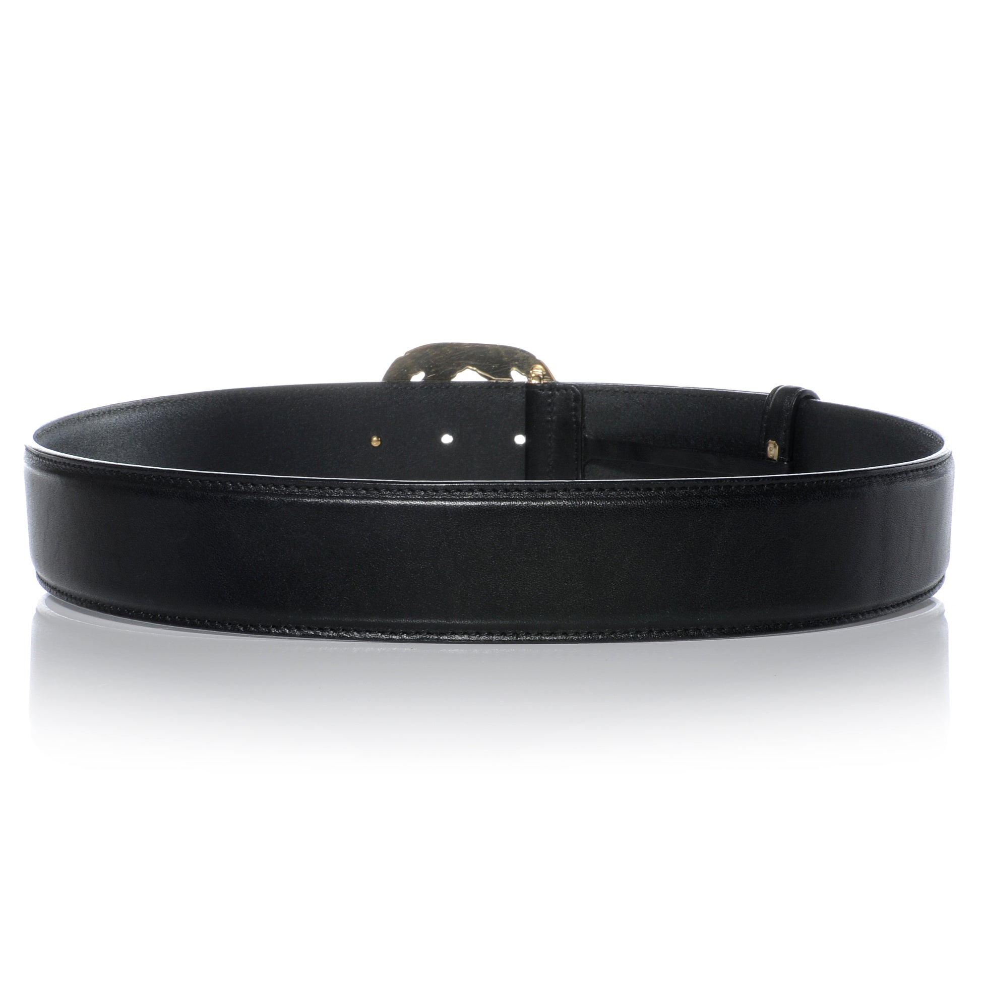 Gucci Leather Bamboo GG Buckle Belt 80 32 Black 3 of 7