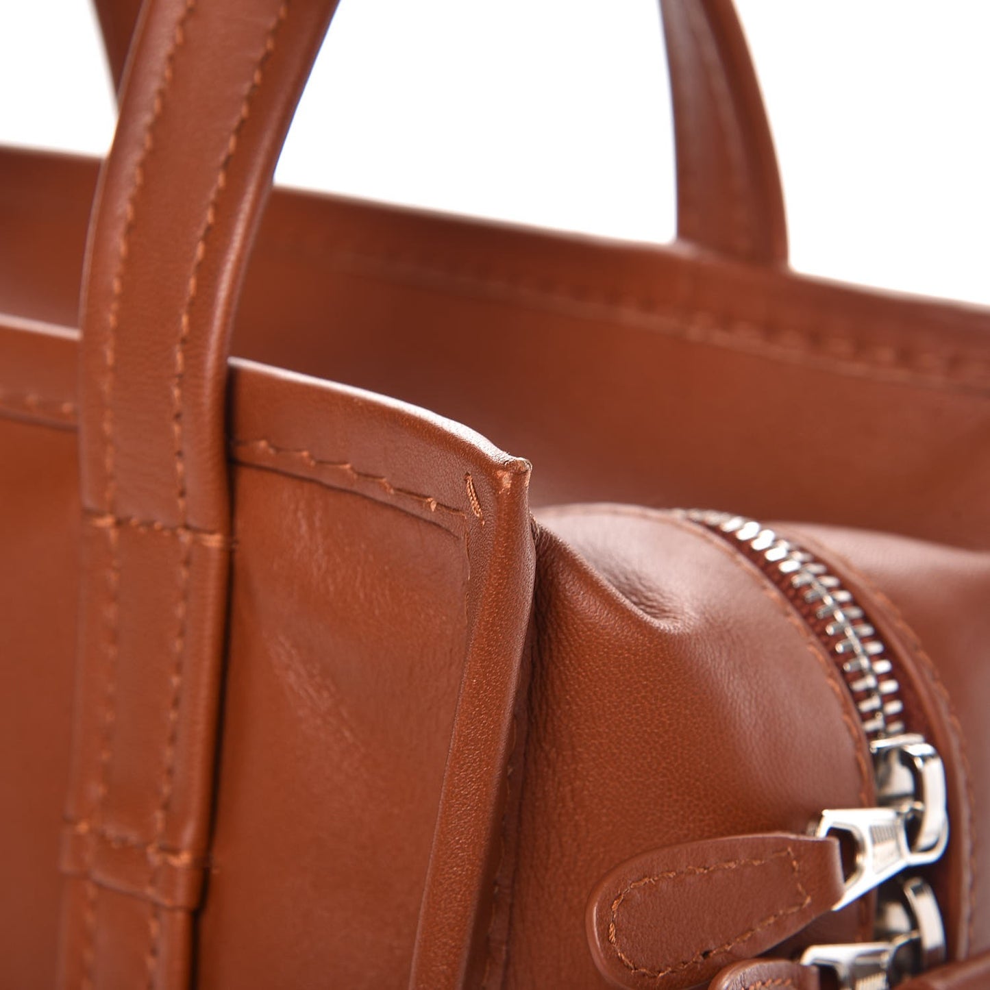 Agneau XS Bazar Shopper Tote Marron Fauve