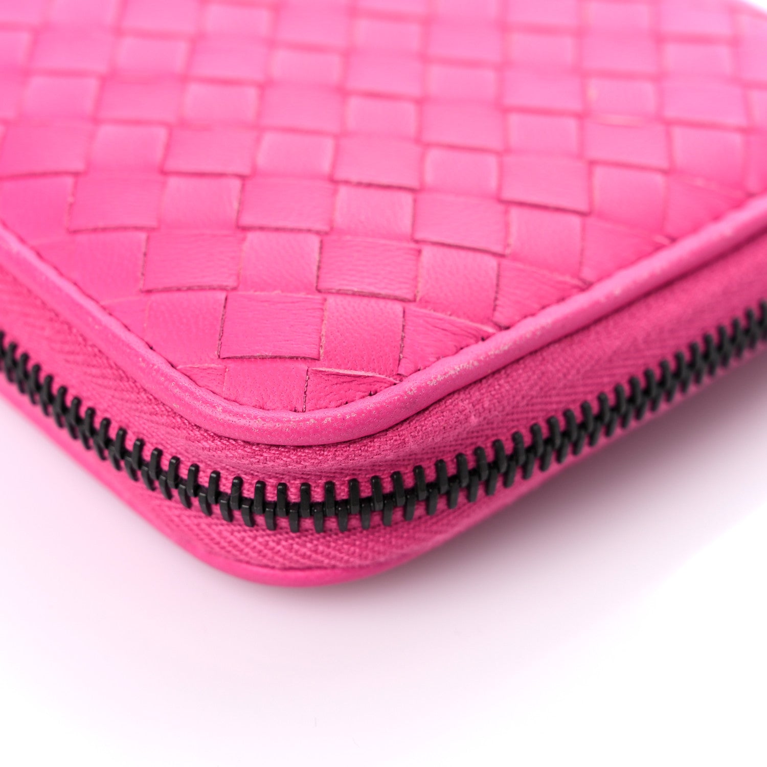 Bottega Veneta Nappa Intrecciato Zip Around Wallet Pink 13 of 17