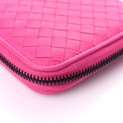 Bottega Veneta Nappa Intrecciato Zip Around Wallet Pink 13 of 17