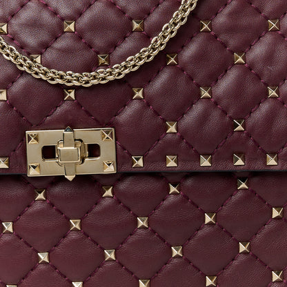 Valentino Garavani Nappa Large Rockstud Spike Shoulder Bag Rubin 9 of 11