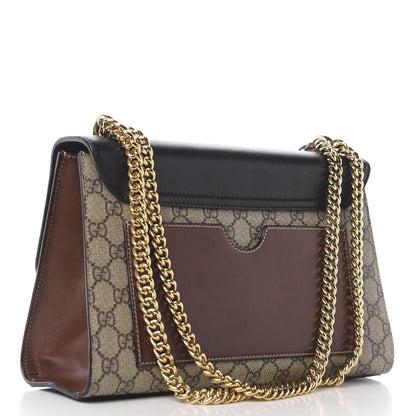 Gucci GG Supreme Monogram Calfskin Medium Padlock Shoulder Bag Beige Black Cuir 2 of 13