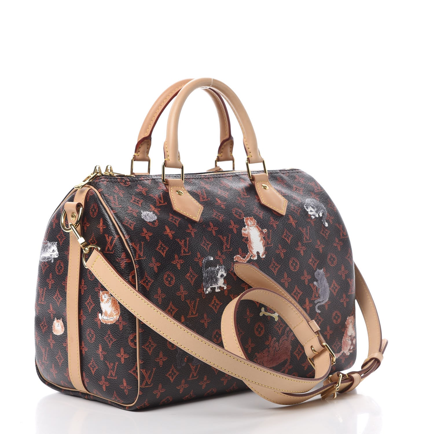 Louis Vuitton Catogram Speedy Bandouliere 30 Marron 4 of 12