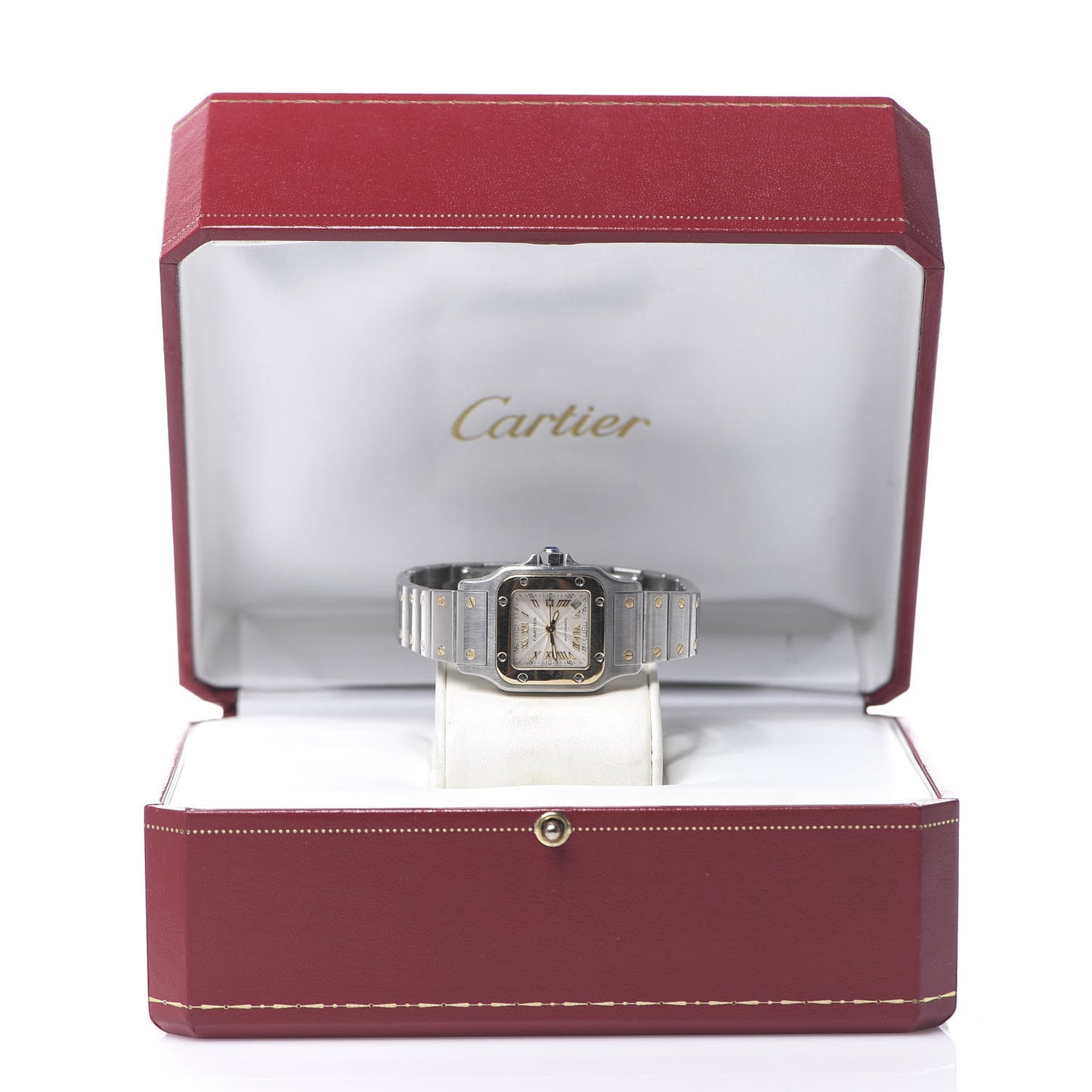 Stainless Steel 18K Yellow Gold 24mm Santos De Cartier Galbee Automatic Watch