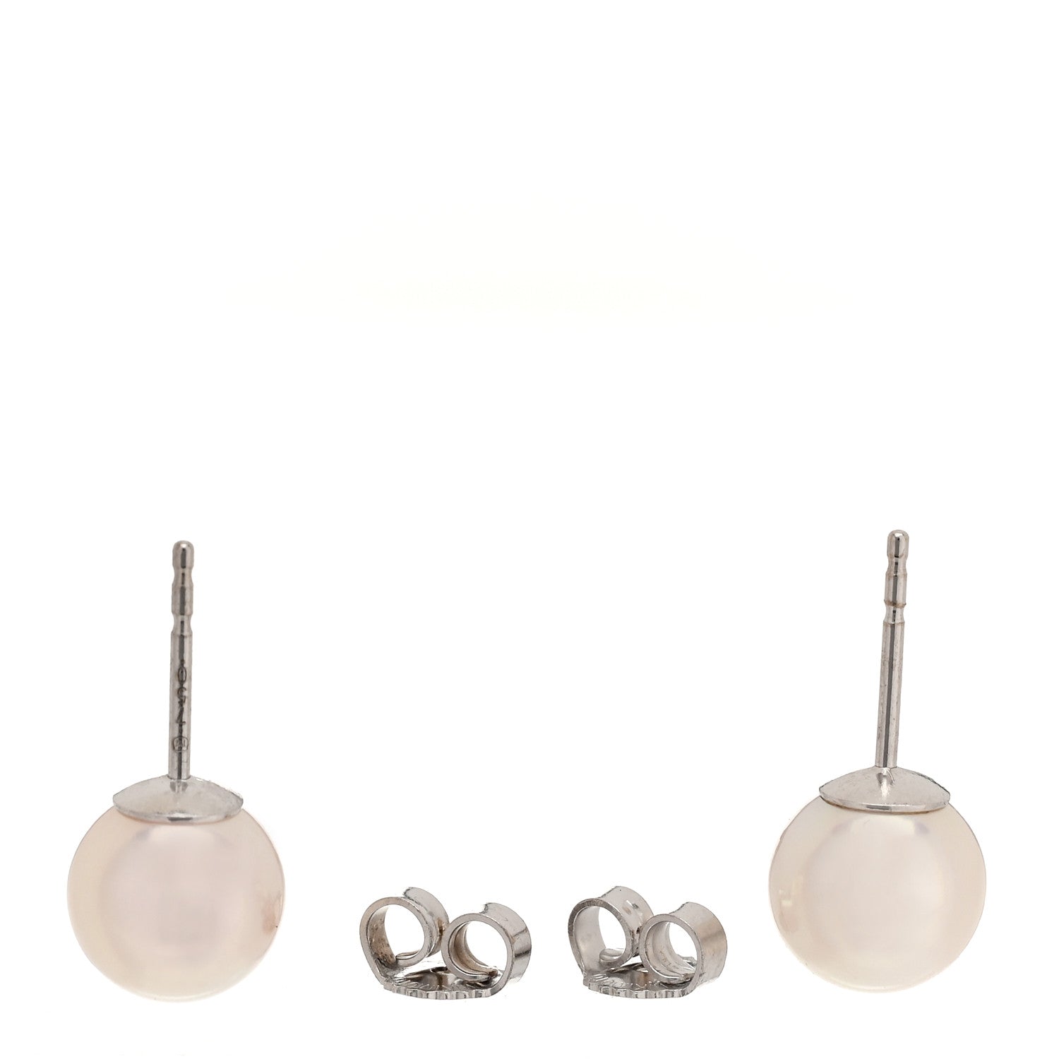 Mikimoto 18K White Gold Akoya Cultured Pearl 8-8.5mm Stud Earrings 3 of 5