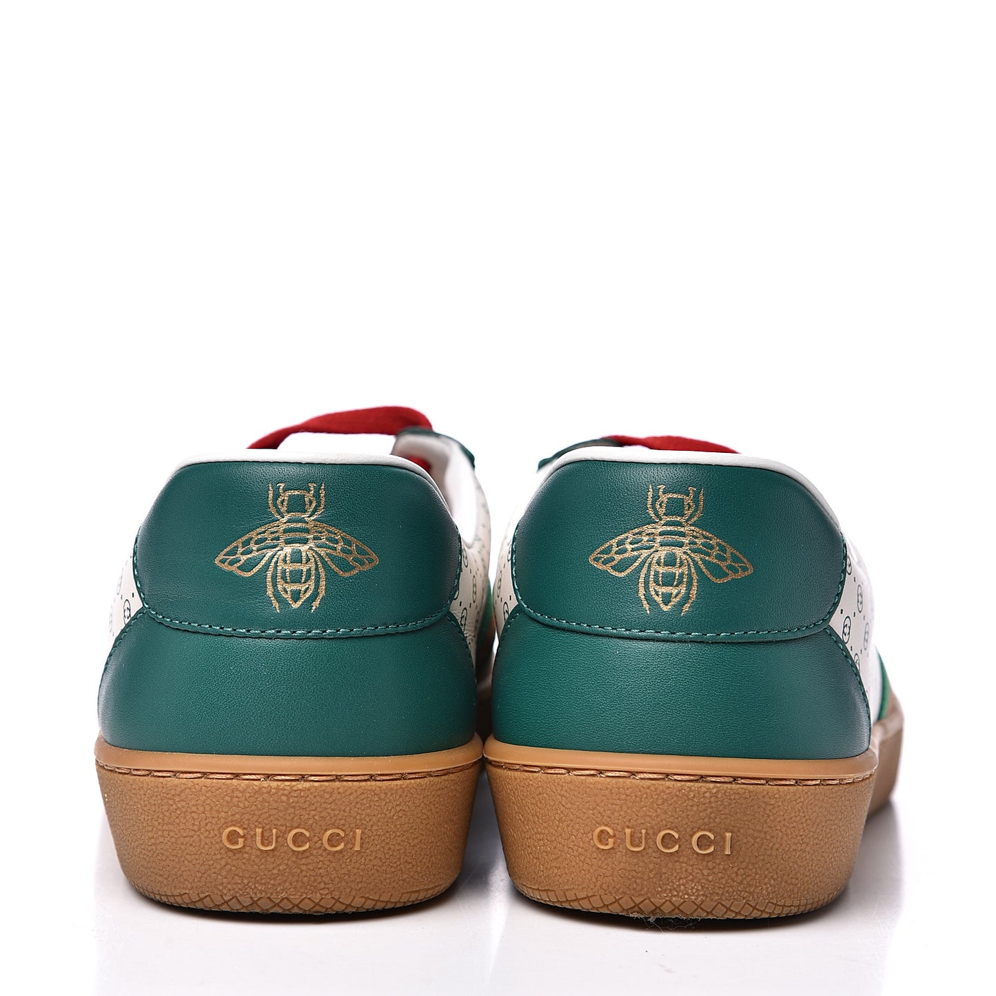 X DAPPER DAN Calfskin Suede GG Micro Monogram G74 Sneakers 39.5 Emerald Mystic White